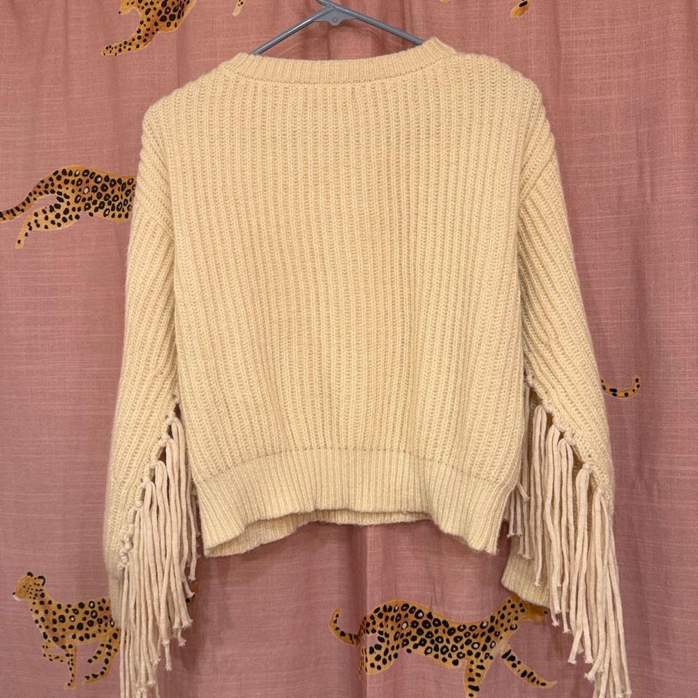 Altar’d State Cream Sweater with Fringe - Picture 10 of 10
